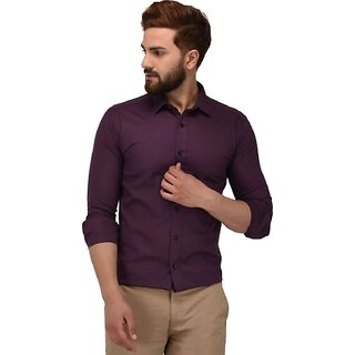 Modernity Men Purple Solid Regular Fit Shirt Modernity Men Purple Solid Regular Fit Shirt