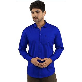 Modernity Men Blue Solid Regular Fit Shirt Modernity Men Blue Solid Regular Fit Shirt
