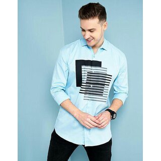 Modernity Men Blue Printed Regular Fit Shirt Modernity Men Blue Printed Regular Fit Shirt