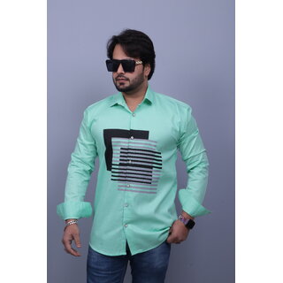 Modernity Men Light Green Printed Regular Fit Shirt Modernity Men Light Green Printed Regular Fit Shirt