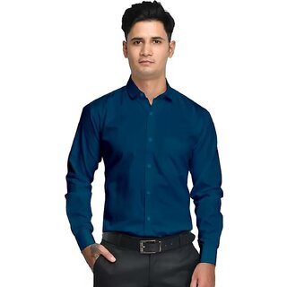                       Modernity Men Dark Blue Solid Regular Fit Shirt                                              