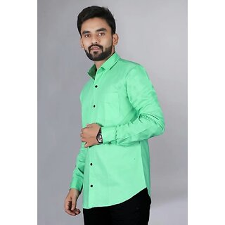                       Modernity Men Green Solid Regular Fit Shirt                                              