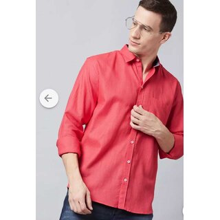 Modernity Men Red Solid Regular Fit Shirt Modernity Men Red Solid Regular Fit Shirt