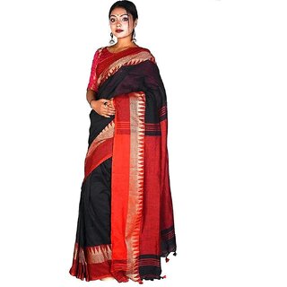                       Biswa Women's Cotton Saree With Blouse Piece                                              