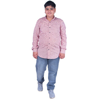                       Kid Kupboard Cotton Boys Shirt, Pink, Full-Sleeves, Collared Neck, 16-17 Years KIDS4907                                              