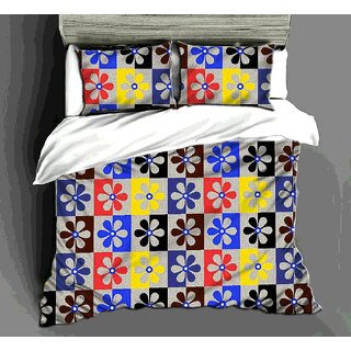 YTC 1 BEDSHEETS Queen Size Bed 90 X 100 Inches Approx with 2 Pillow Covers18 X 30 InchesApprox Floral Print Multicolur