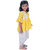 Kid Kupboard Cotton Baby Girls Kurta and Dhoti Pant Set, Yellow and White, Full-Sleeves, V Neck, 3-4 Years KIDS4915
