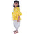 Kid Kupboard Cotton Baby Girls Kurta and Dhoti Pant Set, Yellow and White, Full-Sleeves, V Neck, 3-4 Years KIDS4915
