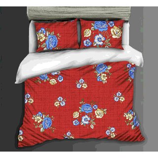                       YTC 1 BEDSHEETS Queen Size Bed 90 X 100 Inches Approx with 2 Pillow Covers18 X 30 InchesApprox Floral Print Multicolur                                              