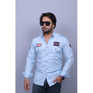 Modernity Men Light Blue Solid Regular Fit Shirt Modernity Men Light Blue Solid Regular Fit Shirt