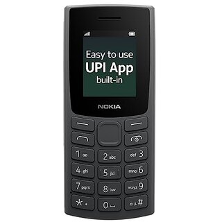                       Nokia All-New 105 with Built-in UPI Payments (Single Sim 1000 mAh Battery, 1.8 Inch Display, Charcoal)                                              