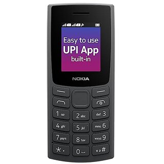                       Nokia 106 with Built-in UPI Payment (Single Sim 1000 mAh Battery, 1.8 Inch Display, CHARCOAL)                                              