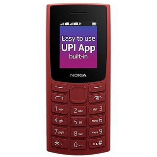                       Nokia 106 with Built-in UPI Payment (Single Sim 1000 mAh Battery, 1.8 Inch Display, RED)                                              