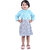 Kid Kupboard Cotton Baby Girls Dress, Blue and Grey, Full-Sleeves, Crew Neck, 3-4 Years KIDS4940