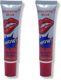 Romantic long lasting lip color Cherry Red 15g (Pack of 2)