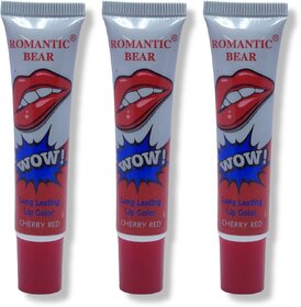 Romantic long lasting lip color Cherry Red 15g (Pack of 3)