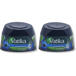                       Vatika Strength  Shine Styling Hair Cream with turkish black seed 140ml (Pack of 2)                                              