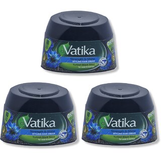                       Vatika Strength  Shine Styling Hair Cream with turkish black seed 140ml (Pack of 3)                                              