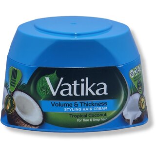                      Vatika Volume  Thickness Styling Hair Cream with tropical coconut 140ml                                              