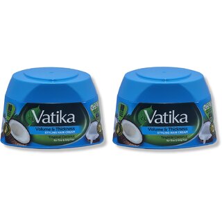                       Vatika Volume  Thickness Styling Hair Cream with tropical coconut 140ml (Pack of 2)                                              
