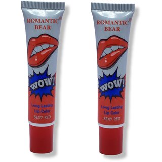                       Romantic long lasting lip color Sexy Red 15g (Pack of 2)                                              