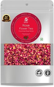 Tea And Me Dried Rose Petals, Rich In Vitamin C Rose Flower Tea, Gulab Patti For Skin Rose Herbal Tea Pouch