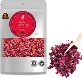 Tea And Me Rose Petals Sun Dried Leaves, Rose Flower Tea, Gulab Patti For Hair And Skin Rose Herbal Tea Pouch