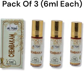 Al hiza perfumes Chembakam Roll-on Perfume Free From Alcohol 6ml (Pack of 3)