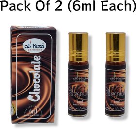 Al hiza perfumes Chocolate Roll-on Perfume Free From Alcohol 6ml (Pack of 2)