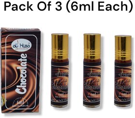 Al hiza perfumes Chocolate Roll-on Perfume Free From Alcohol 6ml (Pack of 3)