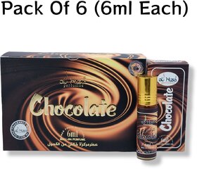 Al hiza perfumes Chocolate Roll-on Perfume Free From Alcohol 6ml (Pack of 6)