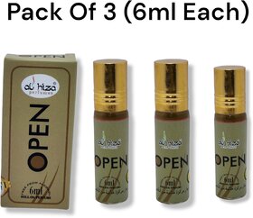 Al hiza perfumes Open Roll-on Perfume Free From Alcohol 6ml (Pack of 3)