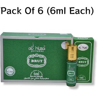                       Al hiza perfumes Brut Roll-on Perfume Free From Alcohol 6ml (Pack Of 6)                                              