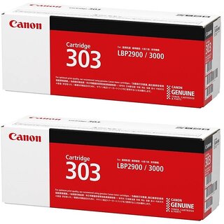                       Canon 303 Black Original LaserJet Toner Cartridges for LBP 2900B / 3000 Pack Of 2                                              