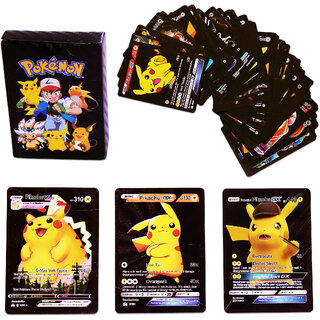 Aseenaa Pokemon Cards 55 Pcs Waterproof Foil TCG Deck Box V Series Vmax Gx Playing Cards  Set of 1  Color  Black