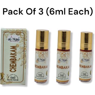                       Al hiza perfumes Chembakam Roll-on Perfume Free From Alcohol 6ml (Pack of 3)                                              