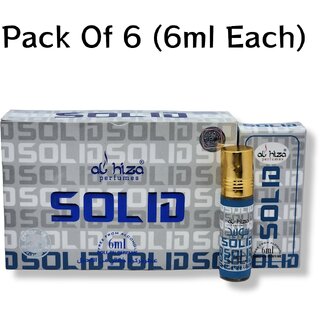                       Al hiza perfumes Solid Roll-on Perfume Free From Alcohol 6ml (Pack of 6)                                              