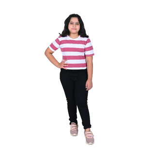                       Kid Kupboard Cotton Girls T-Shirt, Multicolor, Half-Sleeves, Crew Neck, 14-15 Years KIDS5015                                              