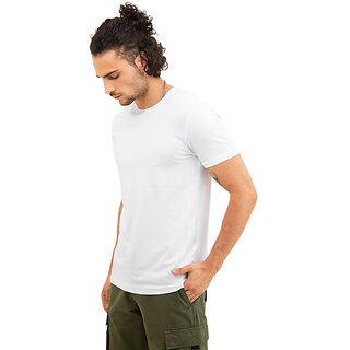                       Classic White Round Neck T-Shirt: Comfortable and Stylish                                              