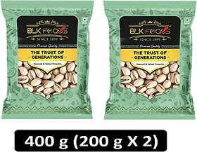 BLK FOODS Tasty Crunchy (200g X 2)400g Jumbo Pistachio Roasted & Salted (Inshell) Pistachios (400 g)