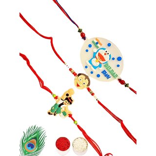 Aheli Indian Traditional Crystal Stone & Pearl Beads Rakhi For Brother