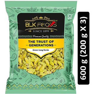                       BLK FOODS Select Green Long Raisin 600g (3 X 200g Raisins (3 x 200 g)                                              