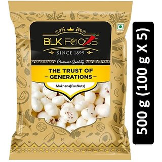                       BLK FOODS Select Makhana (Foxnuts) 500g Fox Nut (5 x 100 g)                                              