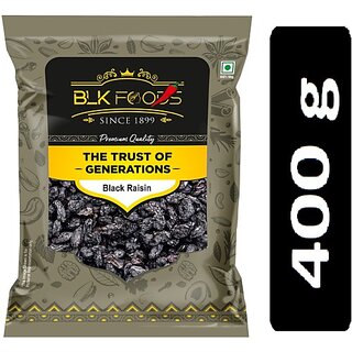                       BLK FOODS Daily Black Raisin (Kali drakh) Seedless Raisins (400 g)                                              