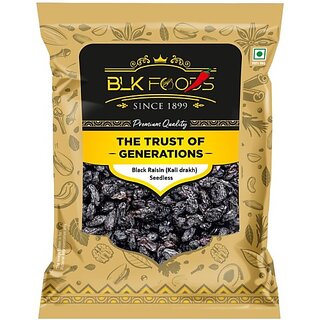                       BLK FOODS Select Black Raisin (Kali drakh) Seedless Raisins (400 g)                                              