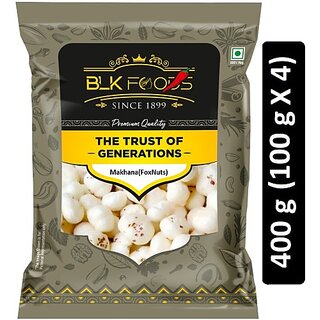                       BLK FOODS Daily Makhana (Foxnuts) 400g Fox Nut (4 x 100 g)                                              