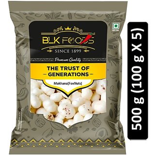                       BLK FOODS Daily Makhana (Foxnuts) 500g Fox Nut (5 x 100 g)                                              
