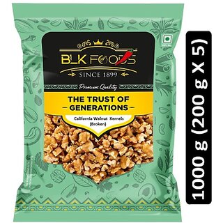                       BLK FOODS Select California Walnut Kernels (Broken) 1000g (5 X 200g) Walnuts (5 x 200 g)                                              