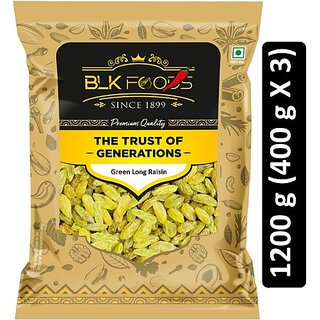                       BLK FOODS Select Green Long Raisin 1200g (3 X 400g) Raisins (3 x 400 g)                                              