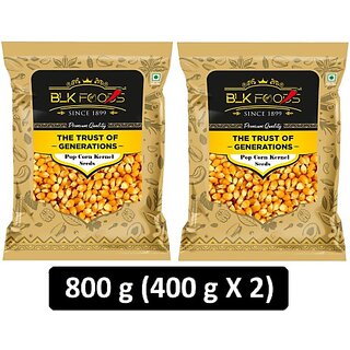                       BLK FOODS Select 800g Imported Pop Corn Kernel seeds (A grade makkai corn / Maize) Natural Popcorn (800 g, Pack of 2)                                              